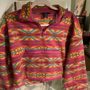 Tribal Print cropped fleece